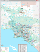 Los Angeles-Orange Wall Map Premium Style